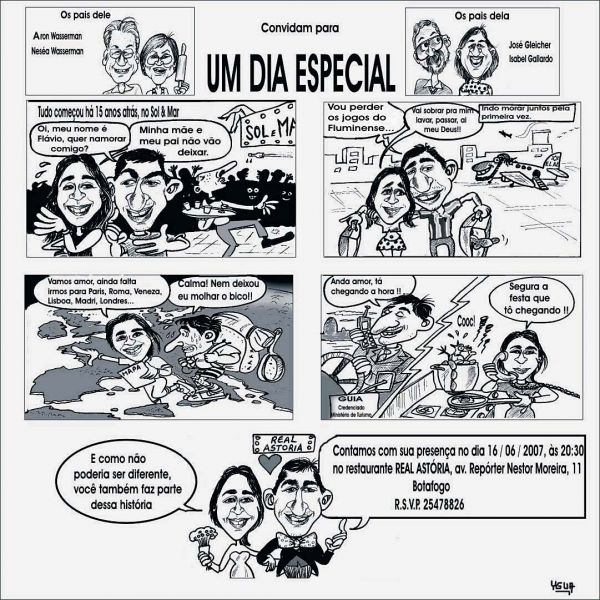 Convite de casamento em quadrinhos- Preto e branco